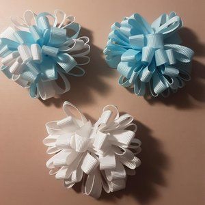 Dog bows, top knot bows, collar bows on clip, blues